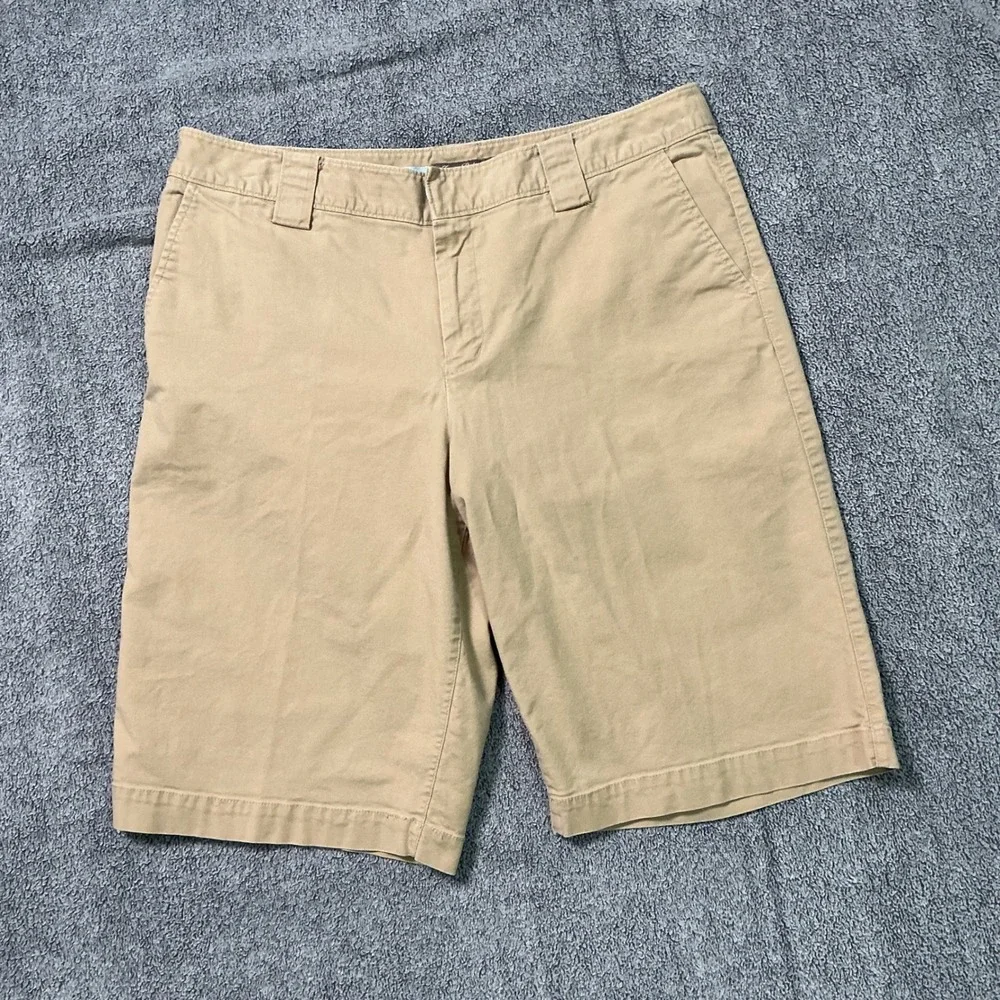 Tommy Bahama Mens Khaki Chino Shorts Tan Cotton Blend Size 34 Flat Front Casual